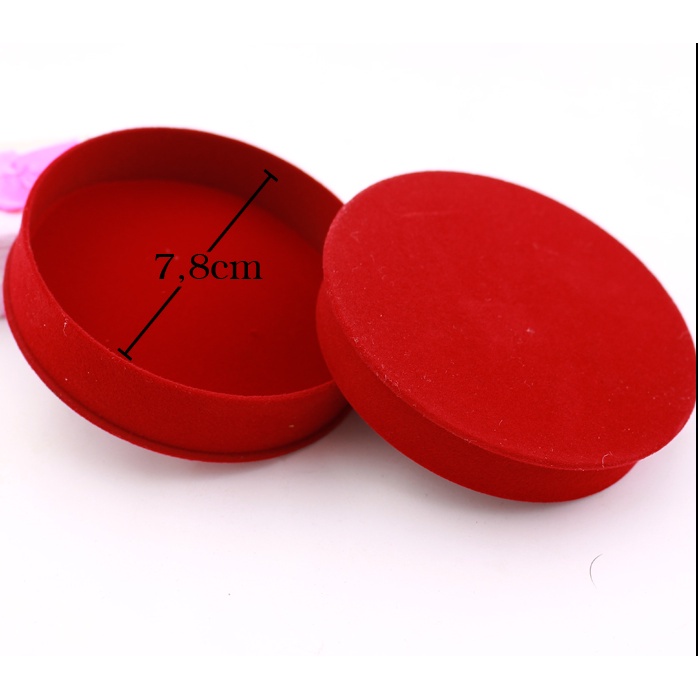 Hộp nhung đỏ H01 đựng chuỗi đá đựng vòng tay đựng quà đựng nữ trang đường kính 8,5cm
