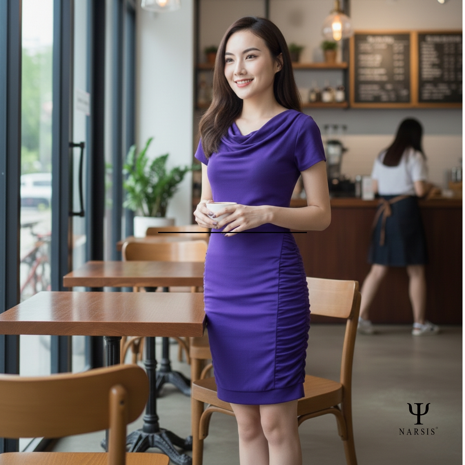 VÁY NỮ  MÀU TÍM NEW1248 NARSIS CHẤT LIỆU THOÁNG MÁT, DỄ CHỊU, THOẢI MÁI CẢ NGÀY, DỄ VẬN ĐỘNG_thumbnail_4