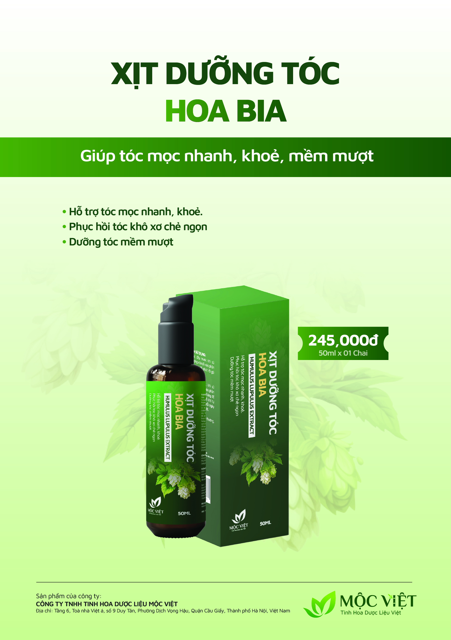 Xịt Dưỡng Tóc Hoa Bia Mộc Việt