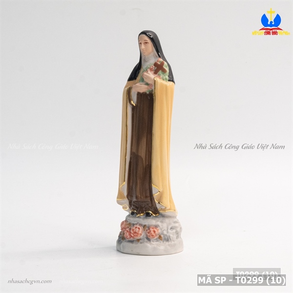 Tượng sứ Thánh Teresa 13cm Vàng ✔_thumbnail_1