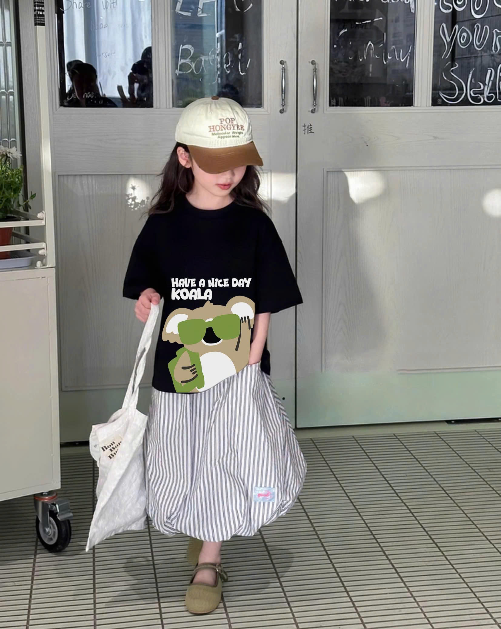 Áo thun form rộng in họa tiết dễ thương cho bé AED2305 Miucho Kid vải cotton thoáng mát mềm mại_thumbnail_4