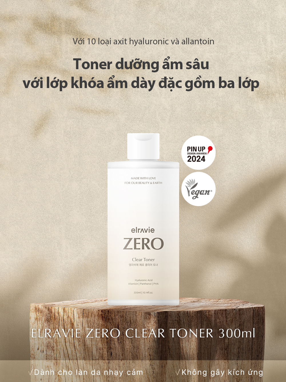 Nước cân bằng thuần chay Elravie Zero Clear Toner 300ml_thumbnail_3