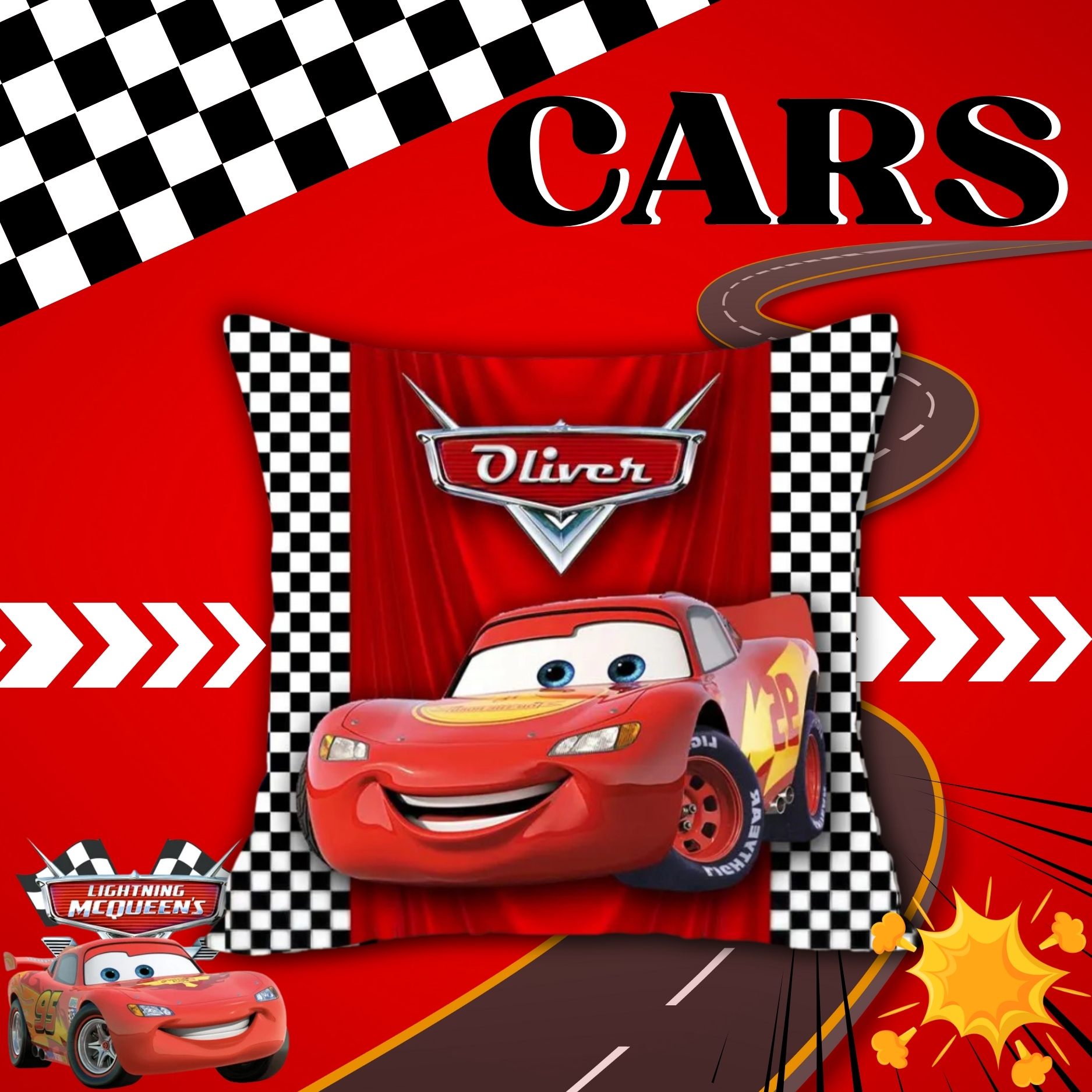 Cars Theme Pillow