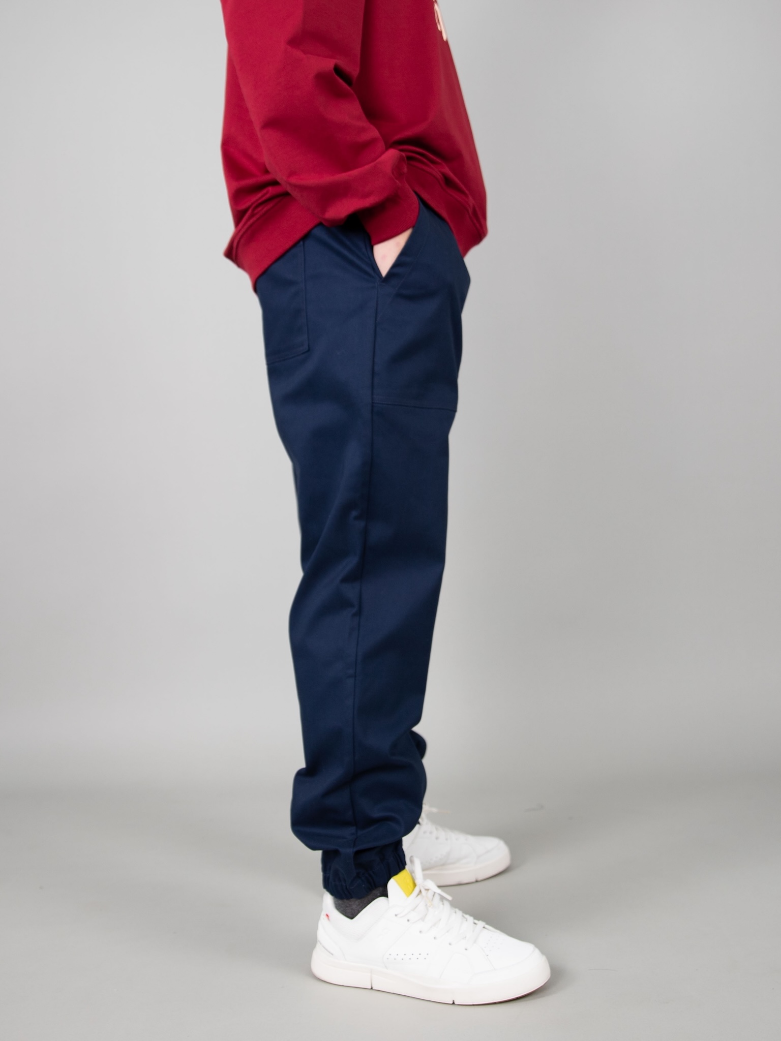 Quần kaki túi ốp màu xanh đen chun gấu