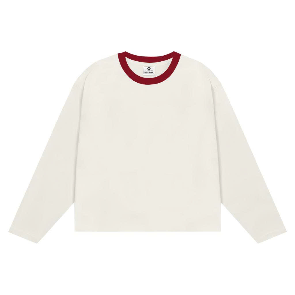 Áo thun boxy tay dài unisex Miucho chất vải thoáng mát mềm mại phối cổ mix màu AT00061_thumbnail_0