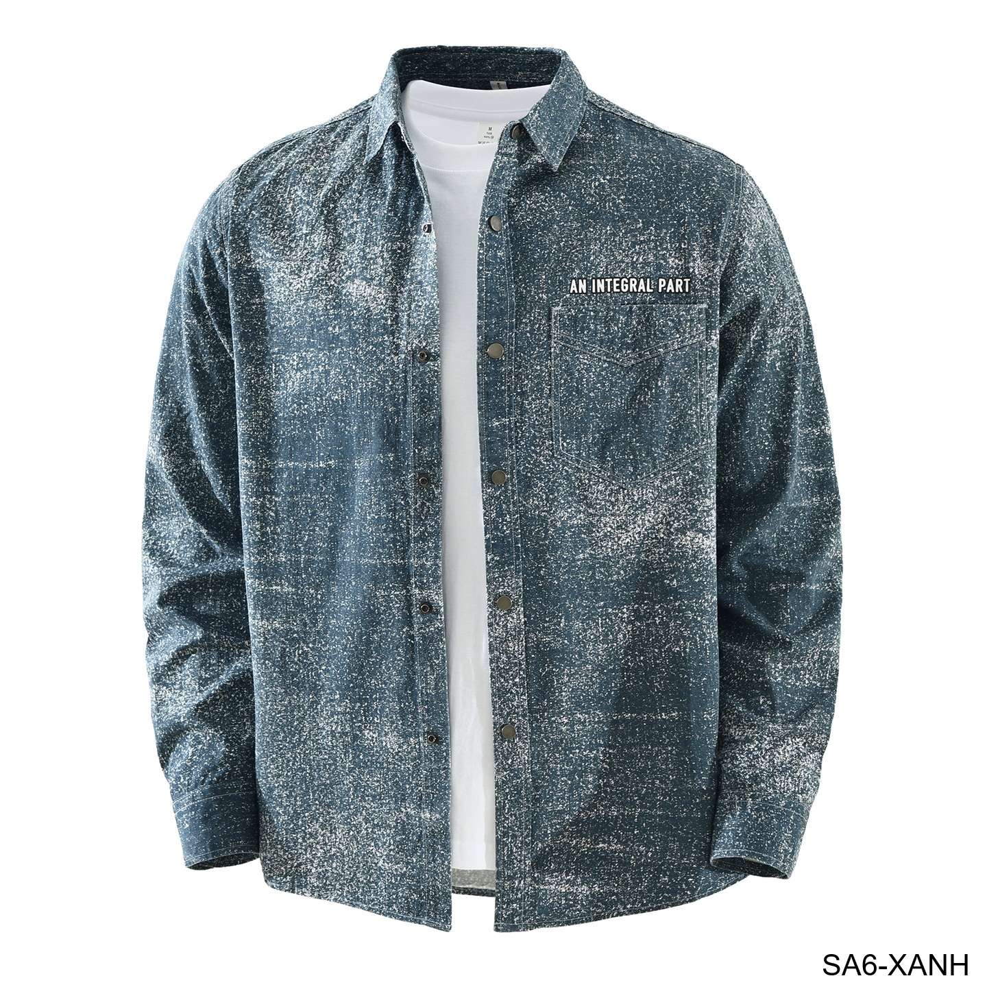 SA6 - Áo sơ mi nam tay dài họa tiết vintage phong cách streetwear, form rộng thoải mái