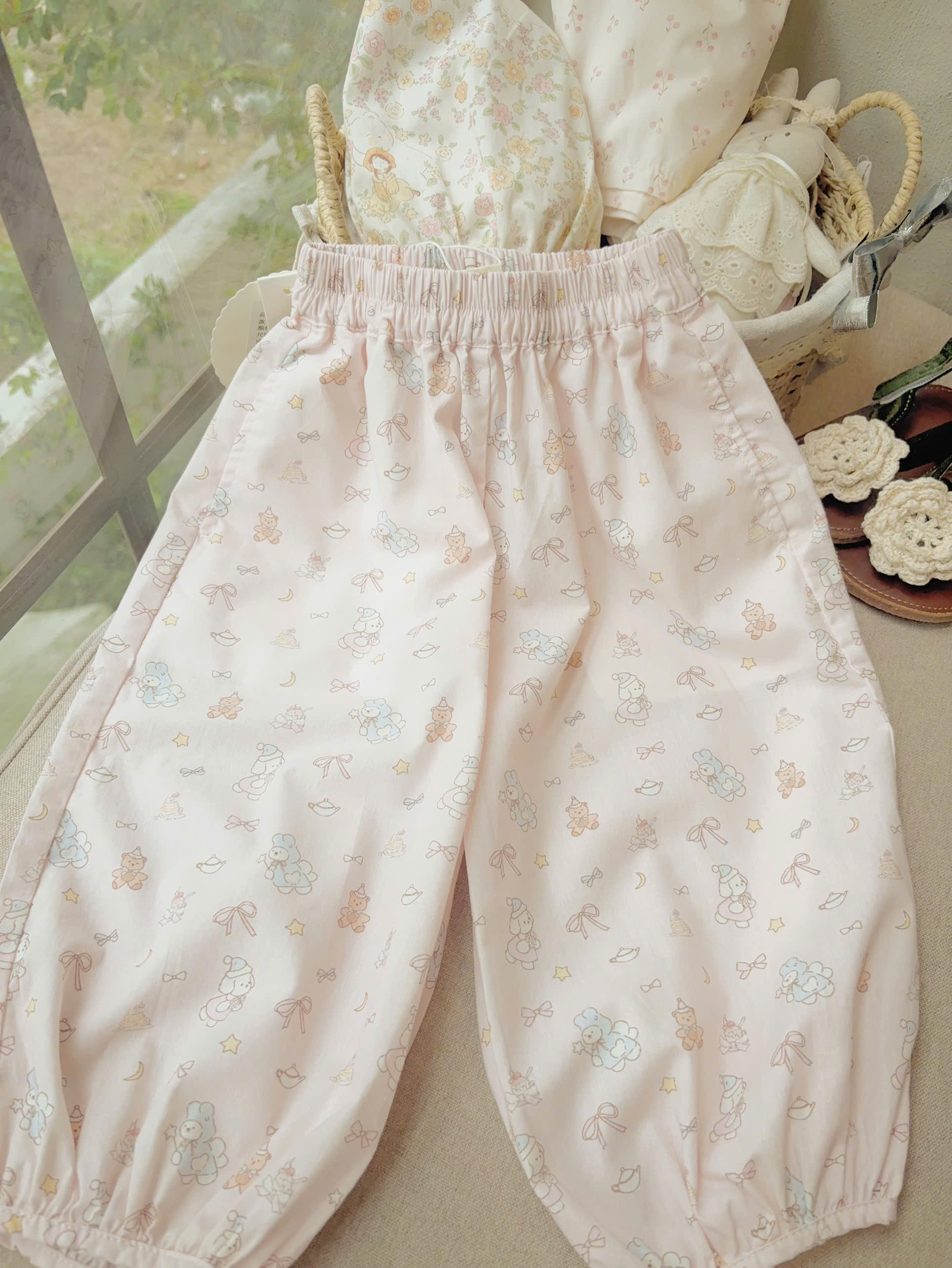 (H169) Quần thô hoá nhí 2 màu vàng và hồng hãng Seven_thumbnail_2