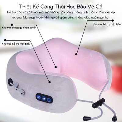 Thiết kế ôm sát cổ, giữ thẳng tư thế khi ngủ ngồi