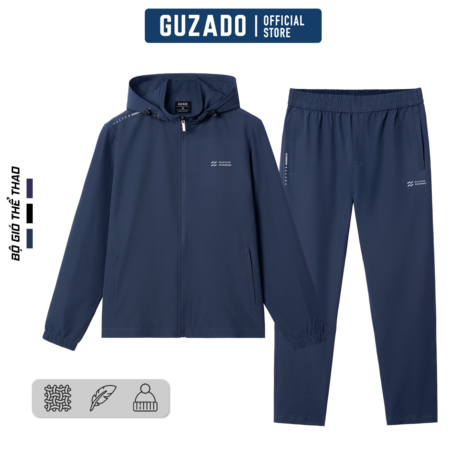 Bộ Quần Áo Gió Thể Thao Nam GUZADO 2 Lớp Nhẹ Ấm Cản Gió Cản Bụi Tốt Form Trẻ Trung GBG01_thumbnail_0