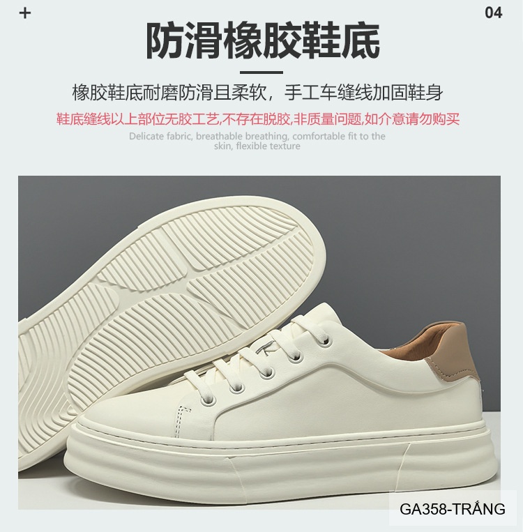 GA358 - Giày Sneaker Nam Đế Dày Phong Cách Hàn Quốc Da Bò Thoáng Khí_thumbnail_13