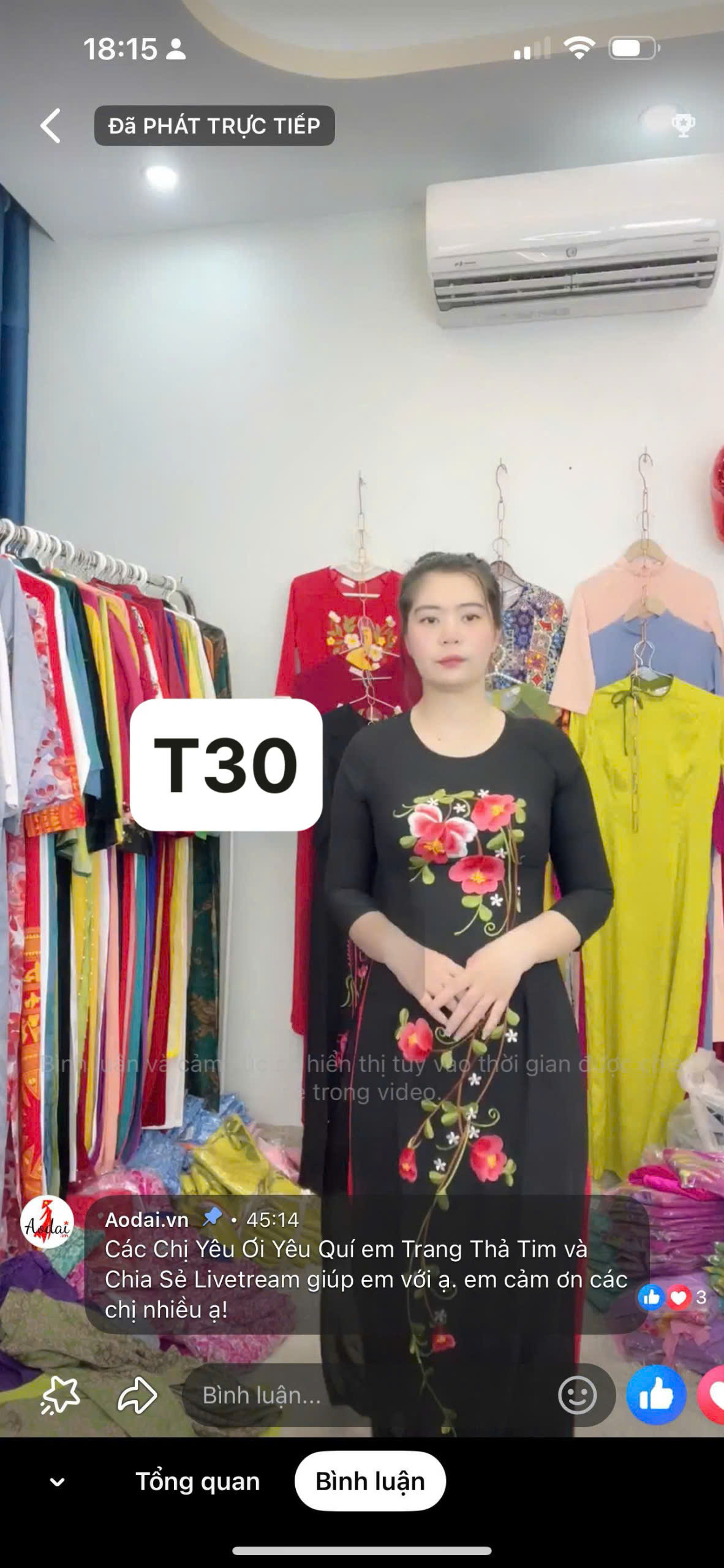 T30 Áo Dài Thêu Hoa đỏ Cánh Tròn thiết kế cổ Tròn Tay Lỡ_thumbnail_8