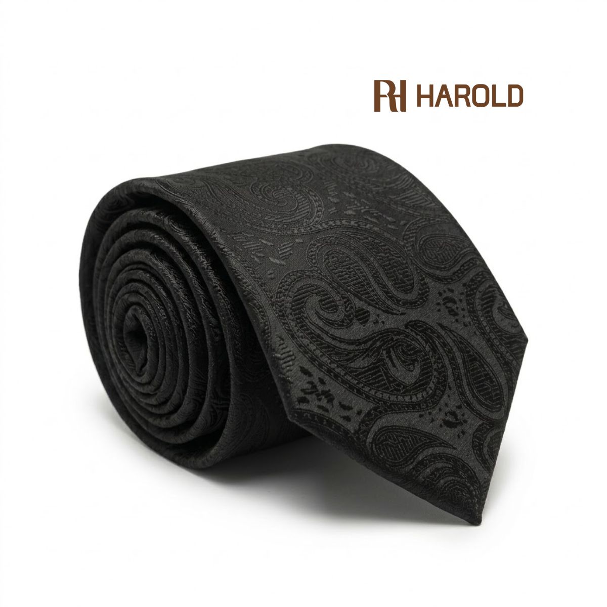 Cà Vạt Paisley Đen