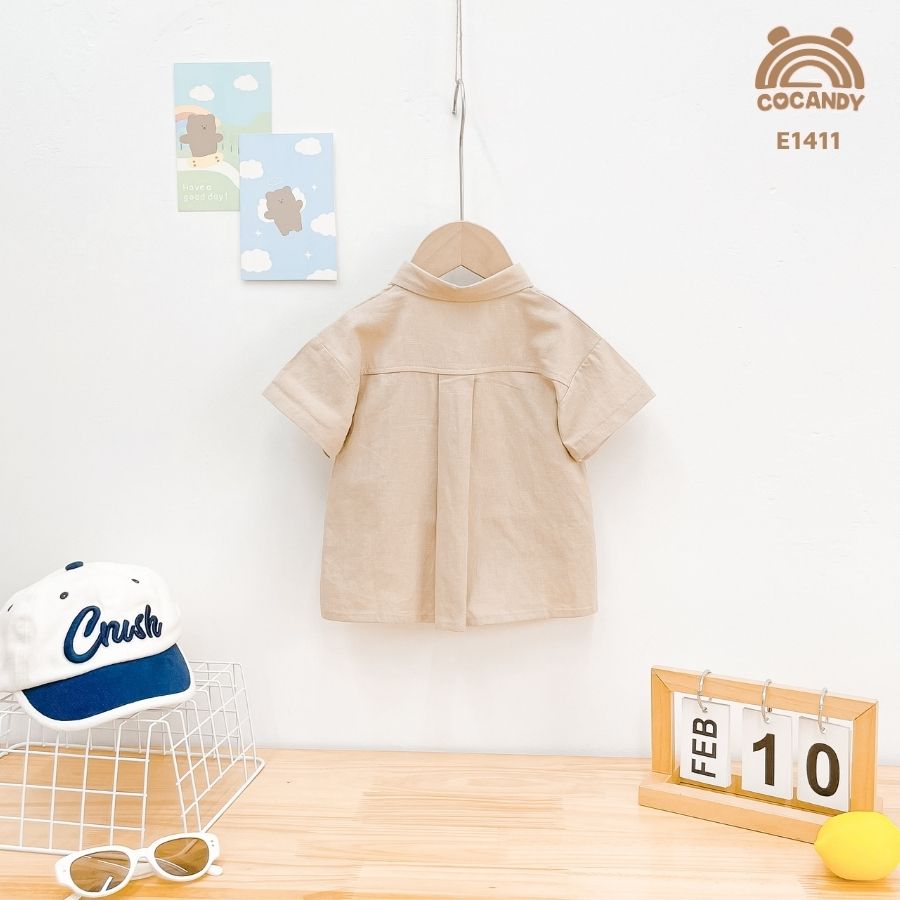 Áo cộc sơ mi NÂU phối túi kiểu phong cách_thumbnail_4