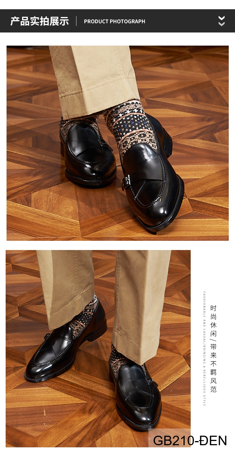 GB210 - Giày Loafer Nam Da Bò Pháp Phong Cách Anh Quốc Đế Cao Su Thoáng Khí_thumbnail_8