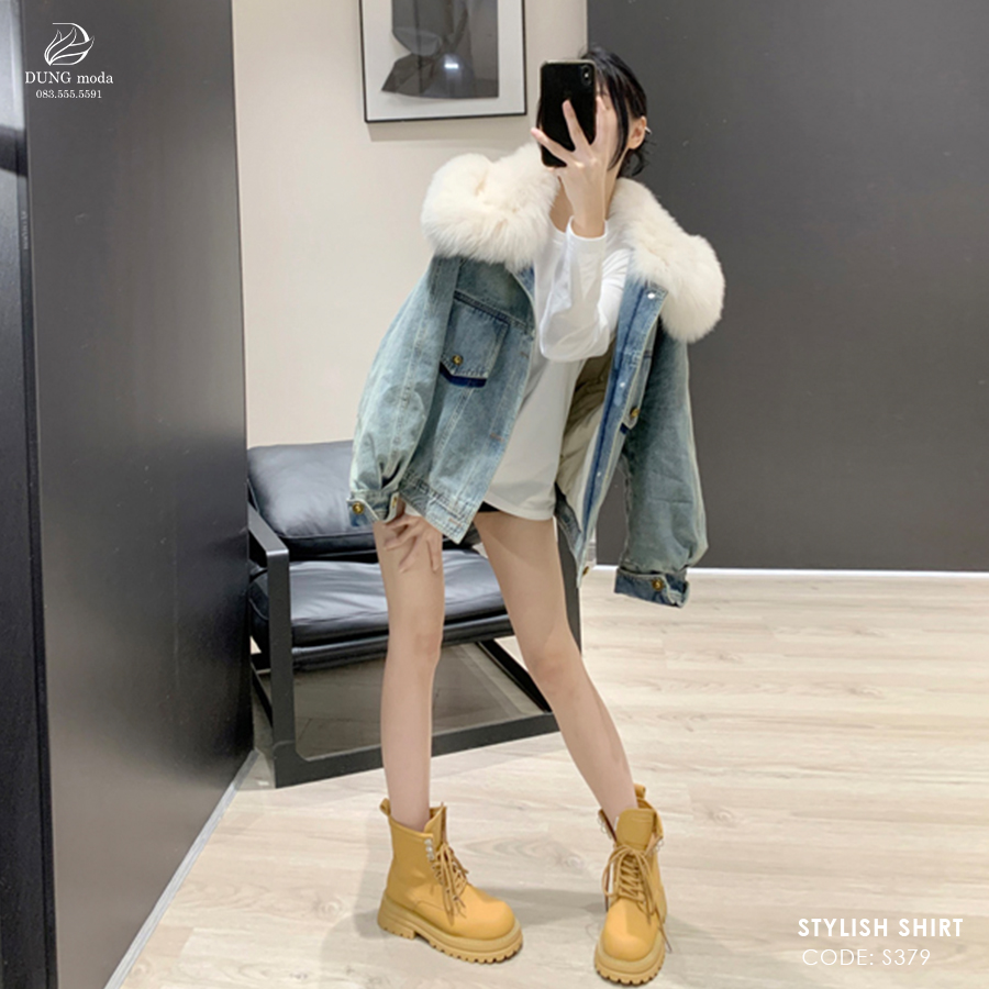 Áo Jean Nữ Cổ Lông S379