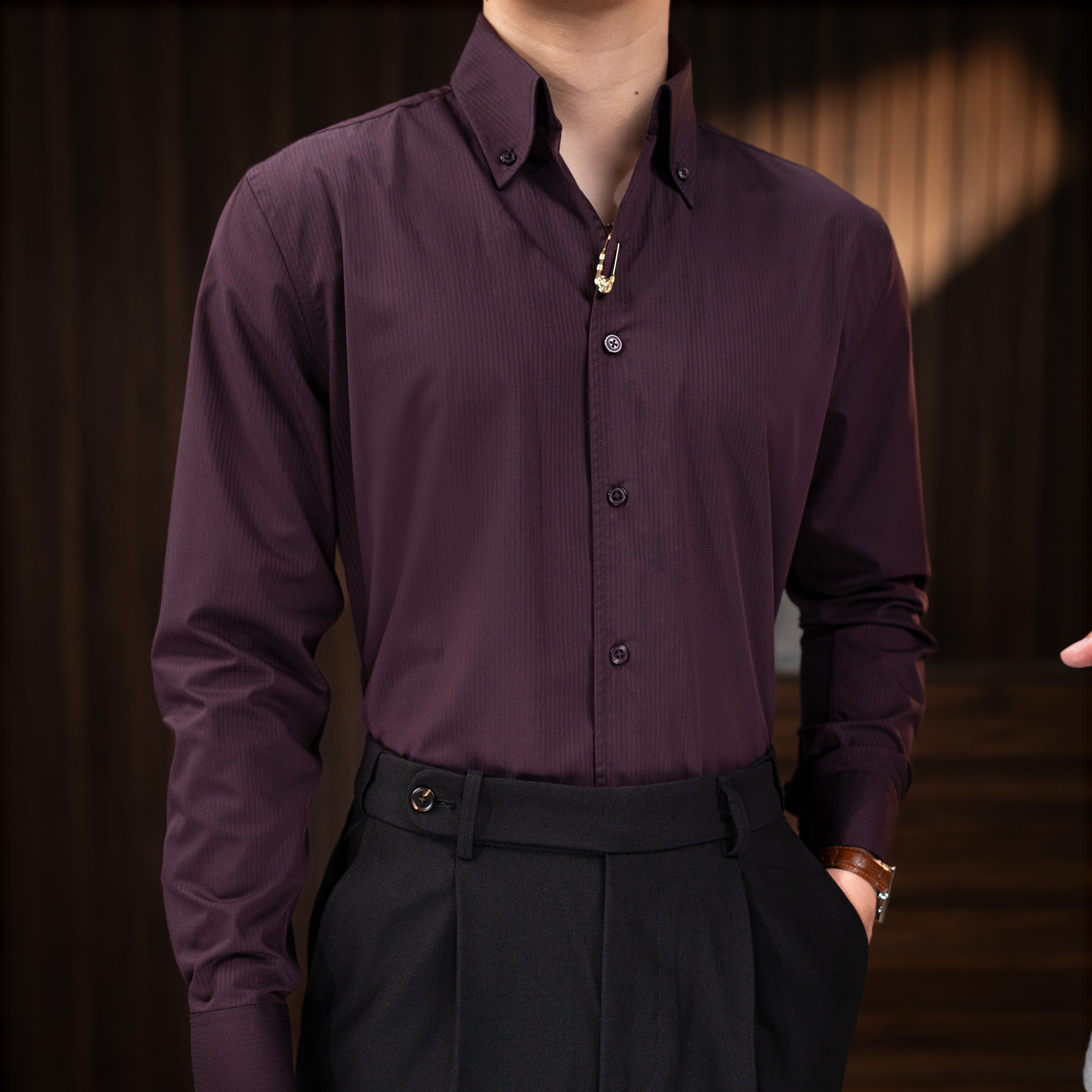 Sơ Mi Button Down Sọc Tiger Pin_thumbnail_43