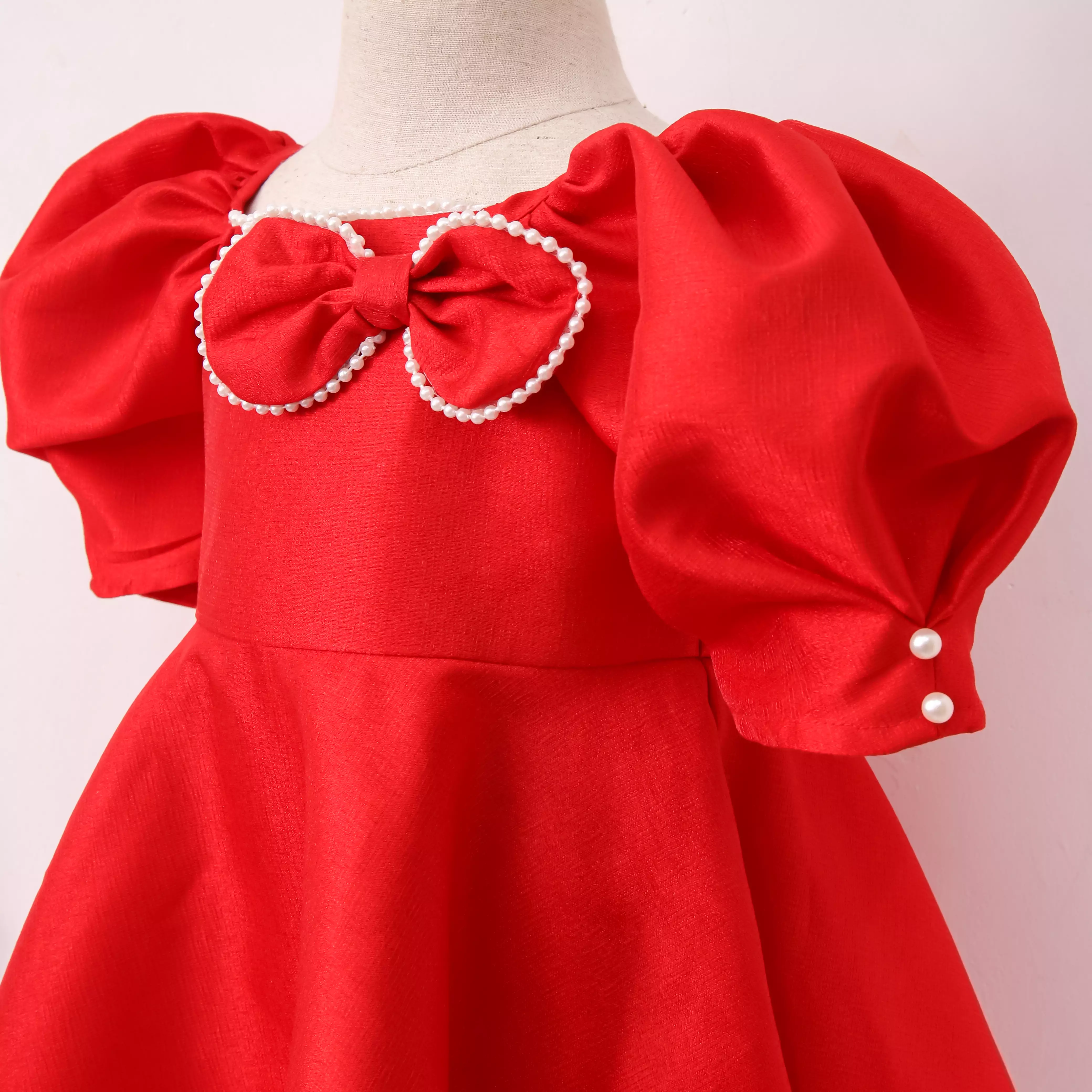 Váy tafta cổ vuông nơ ngực_thumbnail_2