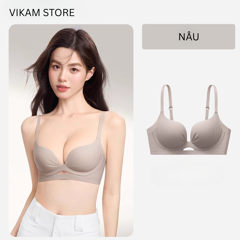 Vikam store [Mã B71] Áo Ngực Nữ Su Đúc Mềm Mại Cao Cấp Áo Lót Nữ Mút 2Cm Nâng Dẩy Không Gọng Vikam Size 34-38 Màu Đen Trắng Hồng_thumbnail_10