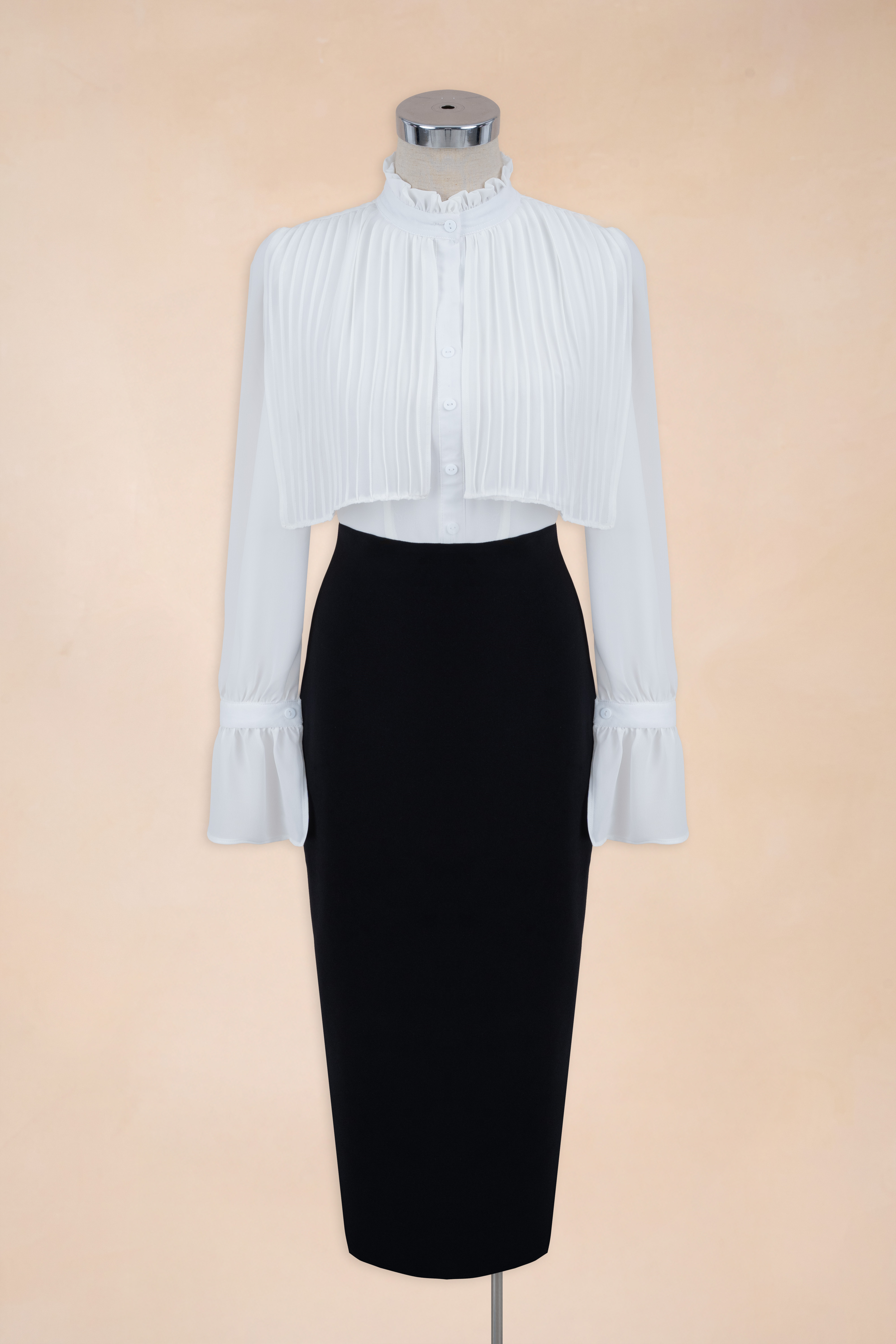 Đầm Bút Chì Phối Vạt Tay Loe_thumbnail_5