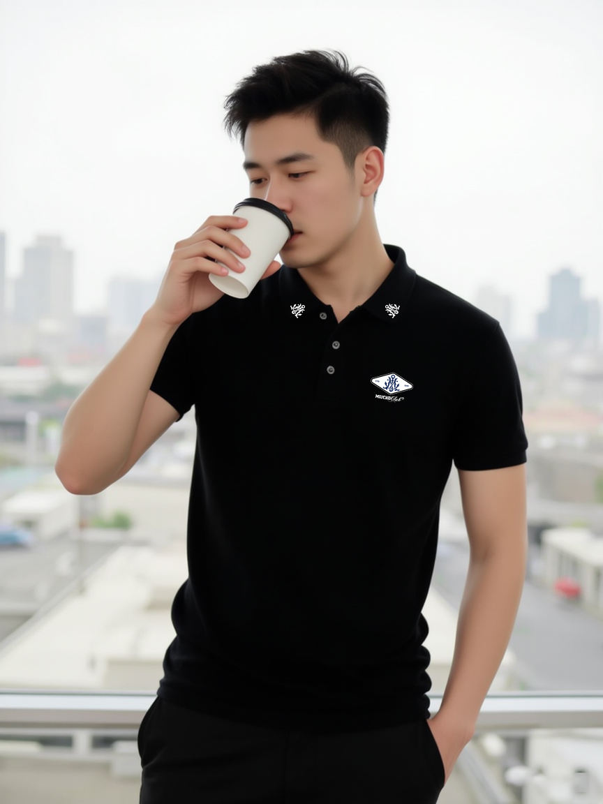 Áo polo nam form vừa 1882 Miucho Iconic vải cá sấu đứng form thoáng mát in basic_thumbnail_5