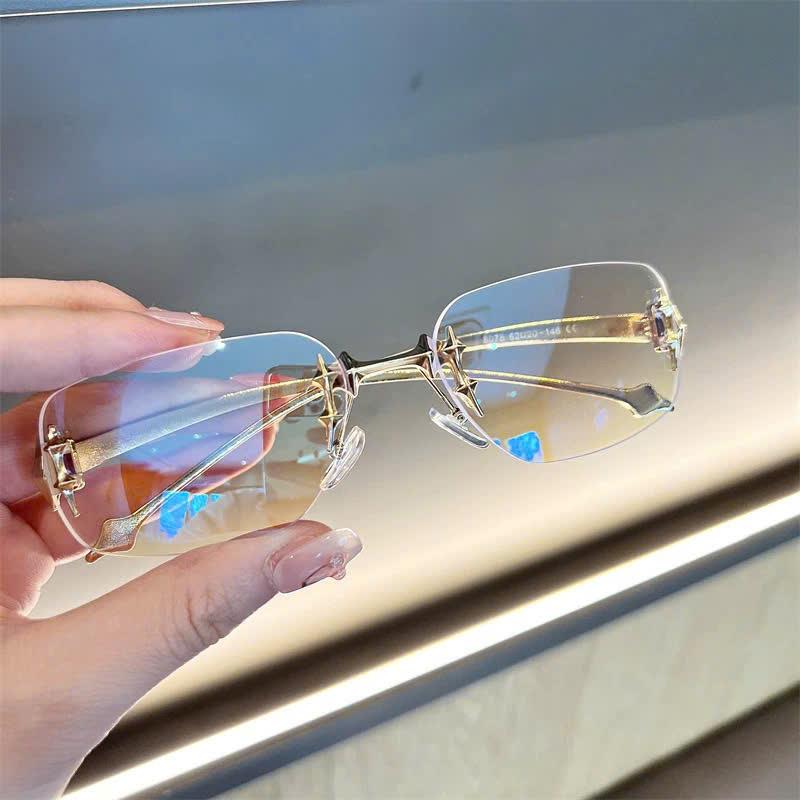 kính mắt không viền sao bạc vuông