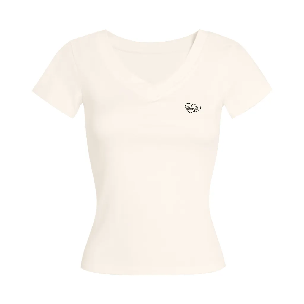 Áo thun cổ tim form ôm Miucho vải visco thoáng mát co giãn tôn dáng dễ phối đồ in mix 2727_thumbnail_8