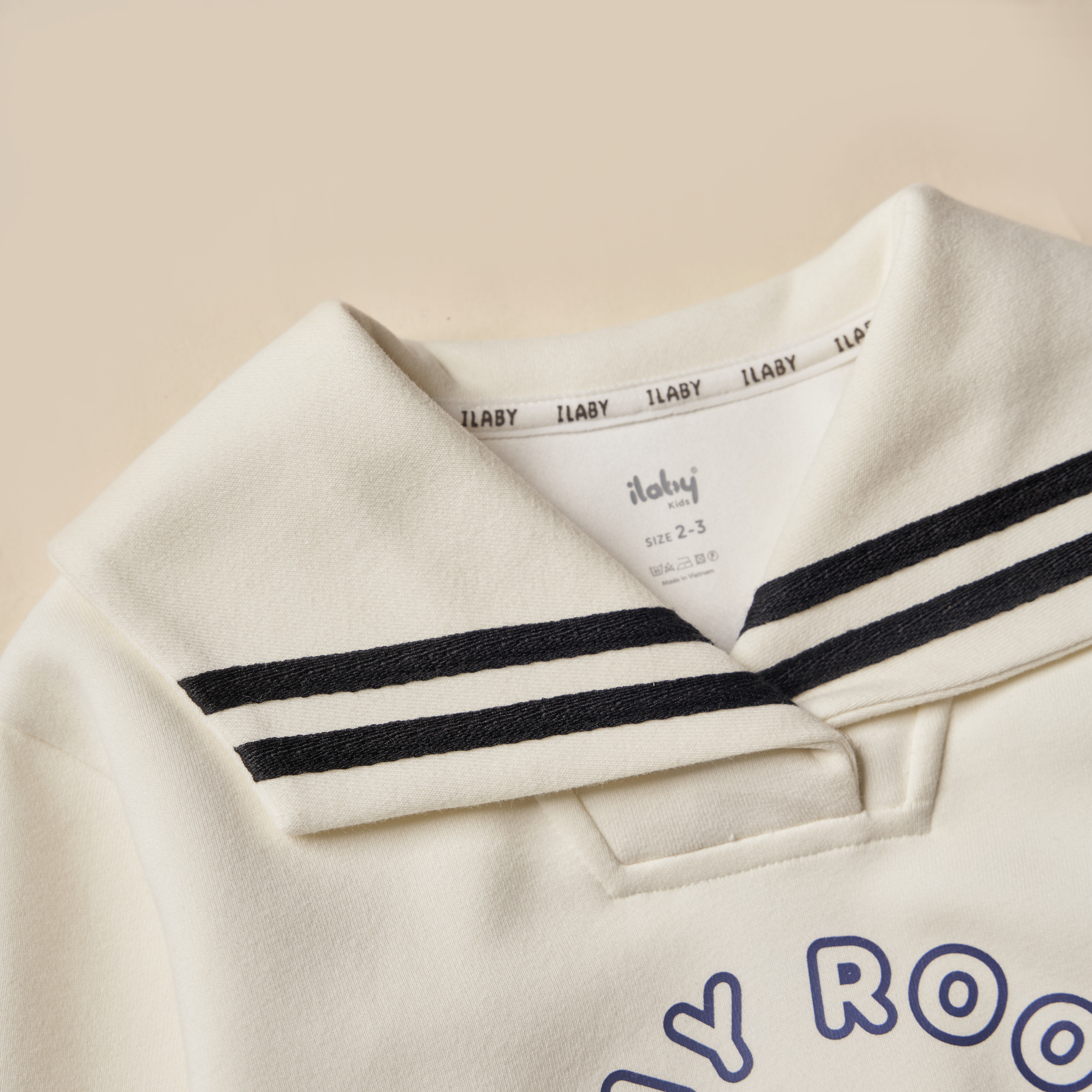 Áo nỉ cổ thủy thủ phối dây màu