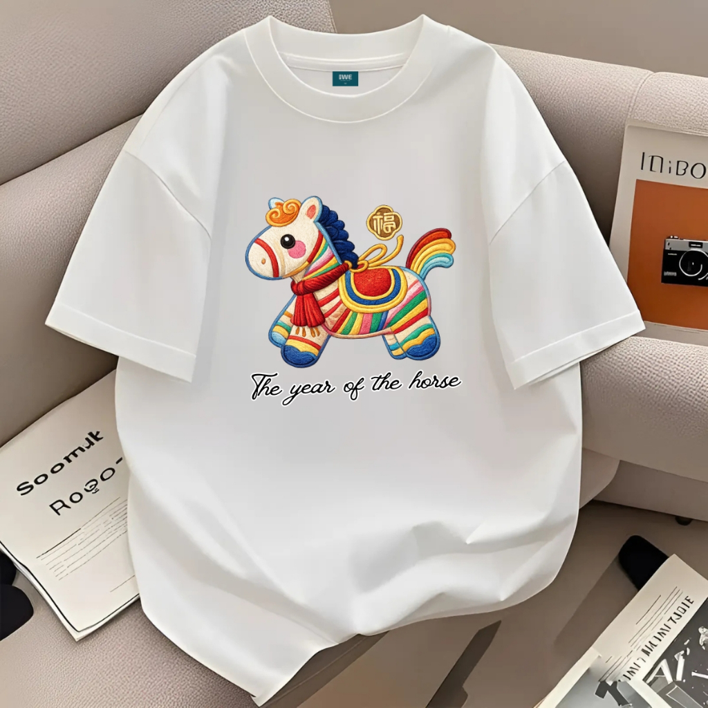 Áo thun Tết 2026 in hình ngựa sắc màu The year of the horse dáng oversize local brand WETEE - WU1125_thumbnail_1