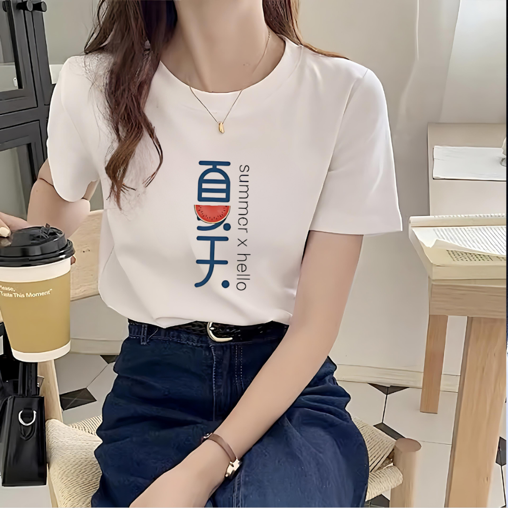 [Form Vừa] Áo phông nữ màu trắng dáng suông vừa chất liệu thun cotton 95% - LOZA G0206_thumbnail_3