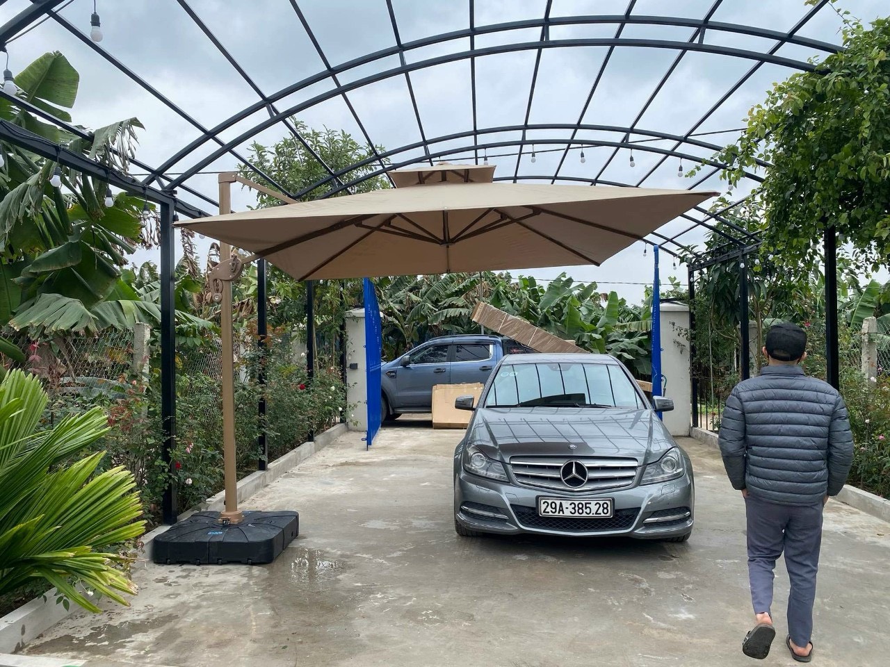 ô dù lệch tâm đại phát 3m x 3m khung hợp kim nhôm cao cấp