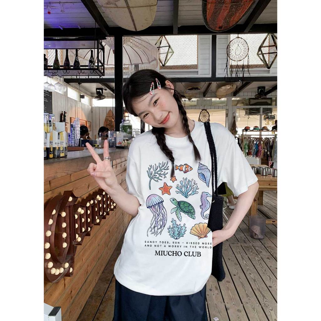 Áo thun form rộng unisex mùa hè ATD1025 Miucho tay lỡ cổ tròn in mix_thumbnail_6