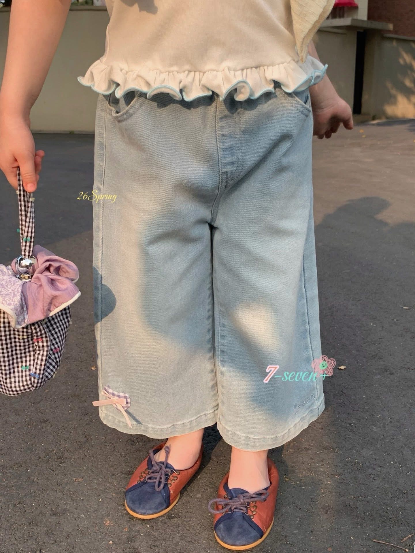 (H53) Quần bò giấy gấu thêu tim Seven_thumbnail_0