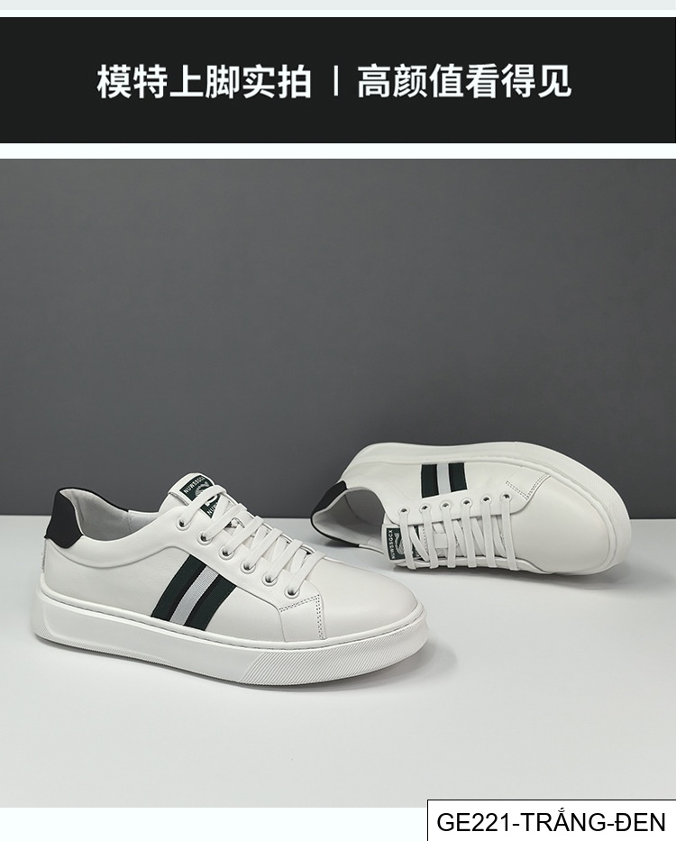 GE221 - Giày thể thao nam da thật giày thường ngày cao cấp dễ phối hợp thời trang nam giày nam ga châu Âu sang trọng nhẹ nhàng xỏ chân lười