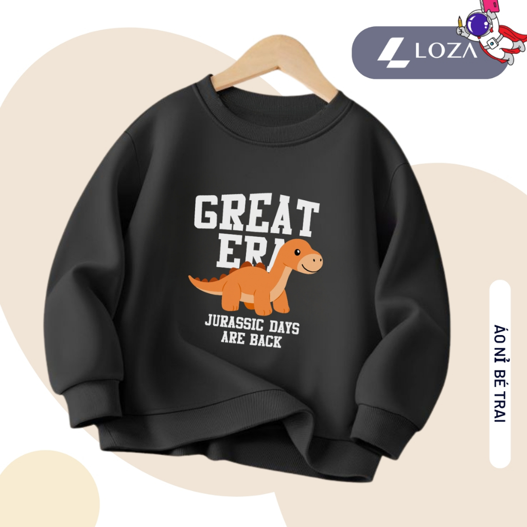 Áo nỉ sweater bé trai màu đen in nhiều hình - Loza Kids IN017_thumbnail_3