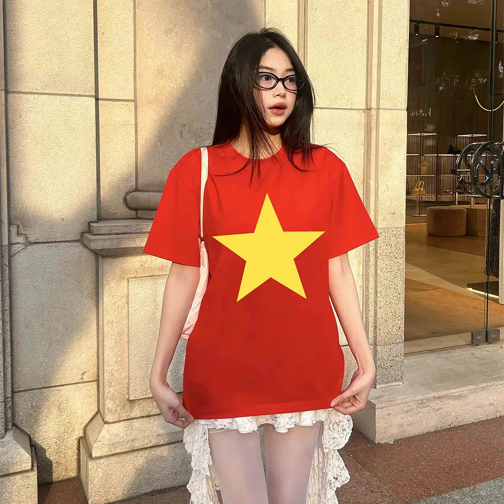 Áo thun Việt Nam cờ đỏ sao vàng ATD2463 Miucho form rộng vải cotton thoáng mát in basic_thumbnail_3