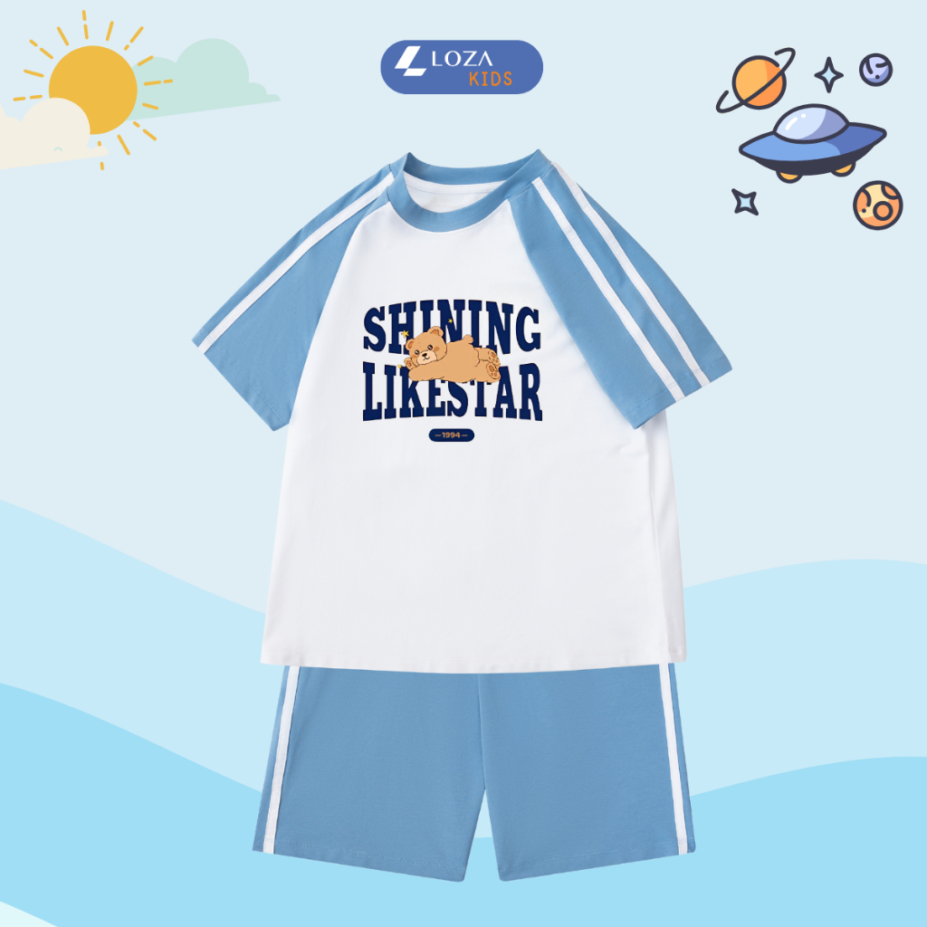 Đồ bộ trẻ em phối viền hình gấu - Loza Kids BF256_thumbnail_4