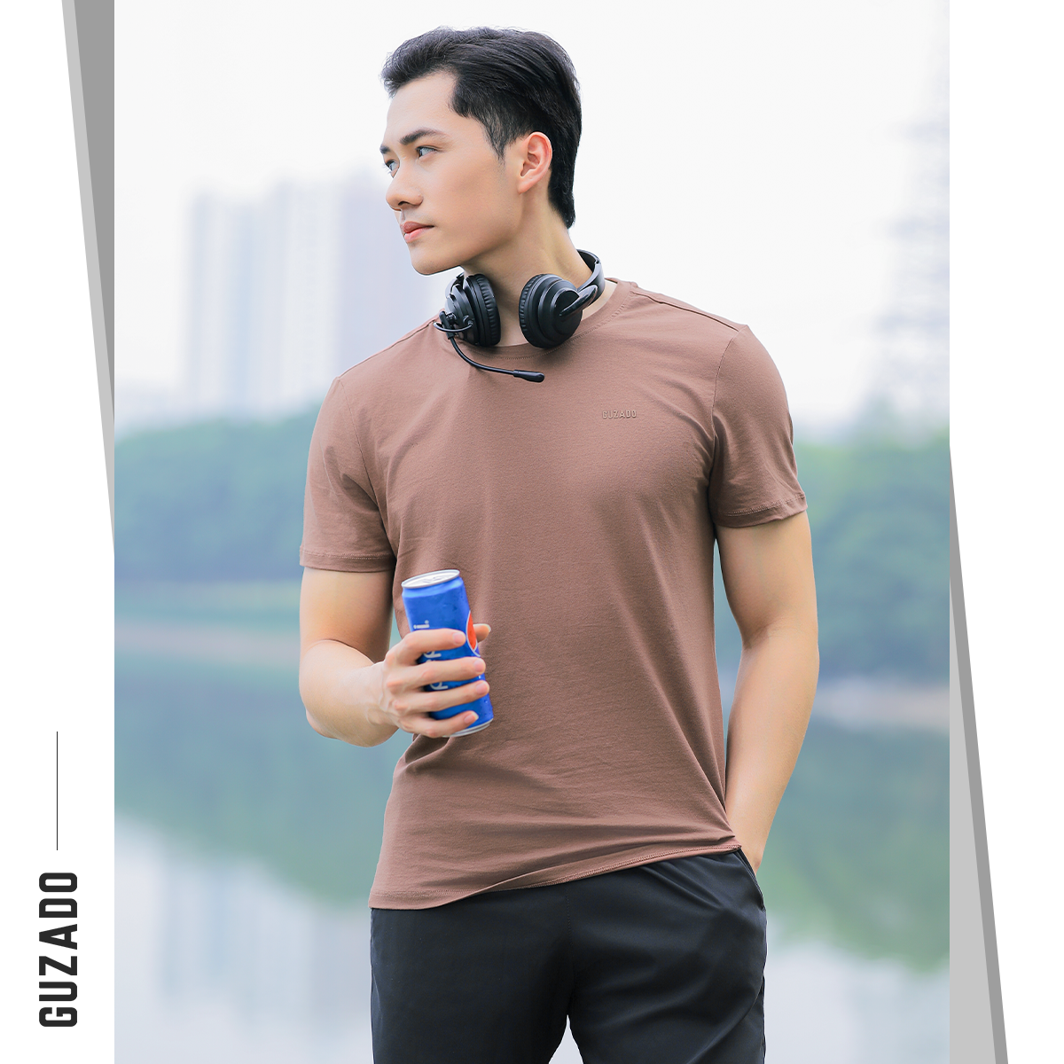 Đồ Bộ Guzado Áo Cotton Kết Hợp Quần Gió Basic  BTS03_thumbnail_45