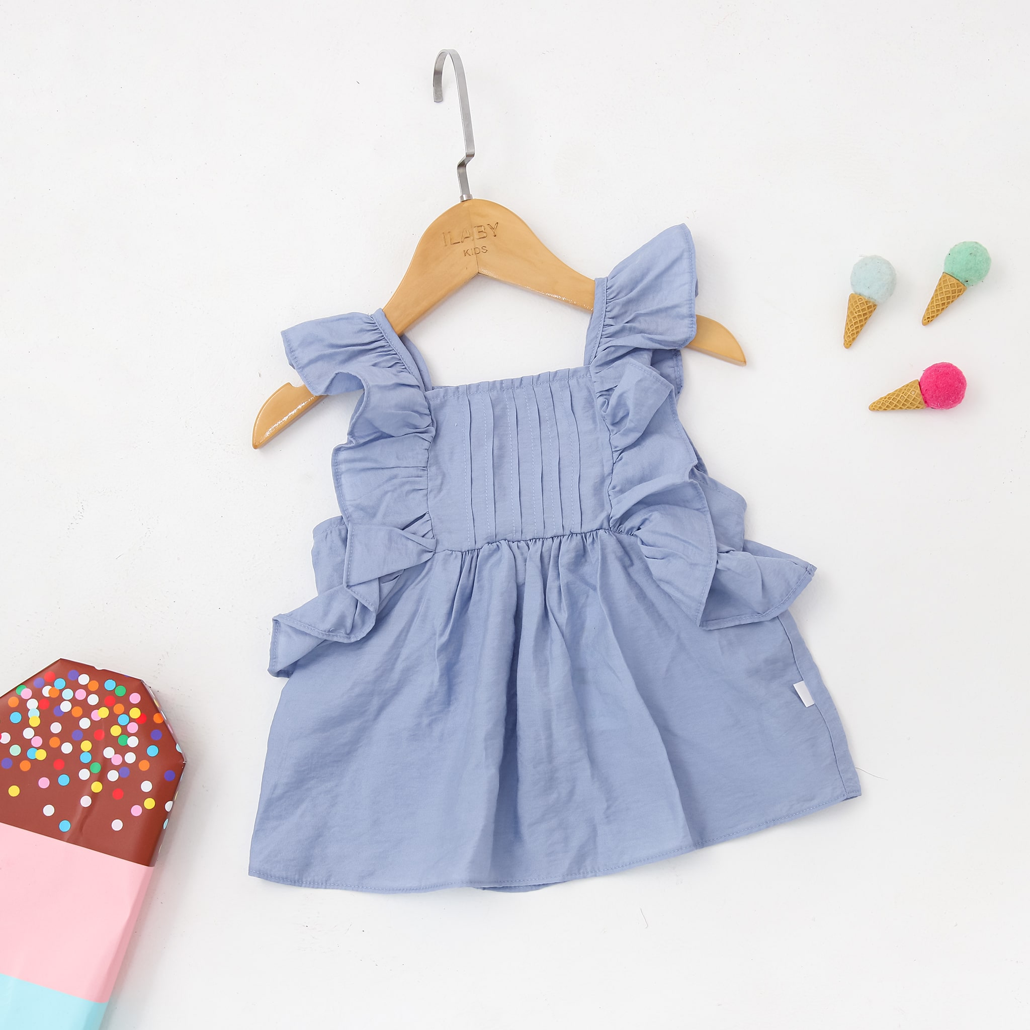 Áo kiểu cổ vuông gập ly trước ngực_thumbnail_1