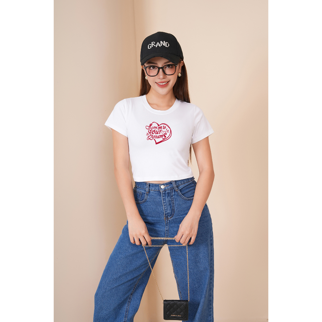 [Form Ôm] Áo croptop ôm in hình tim - Áo laptop kiểu chất Cotton LOZA CR6381_thumbnail_1