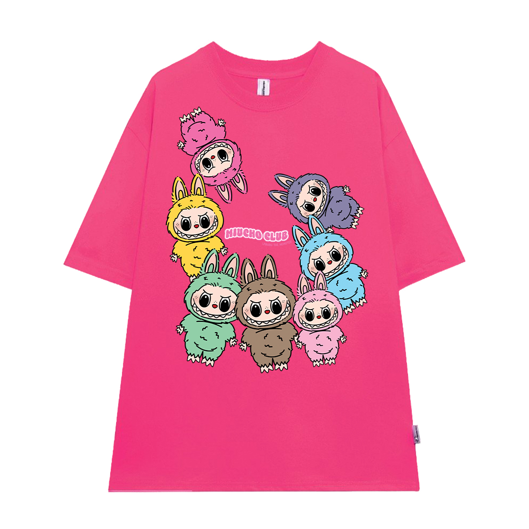 Áo phông labubu dễ thương form rộng ATD1451 Miucho vải cotton cổ tròn in mix_thumbnail_12