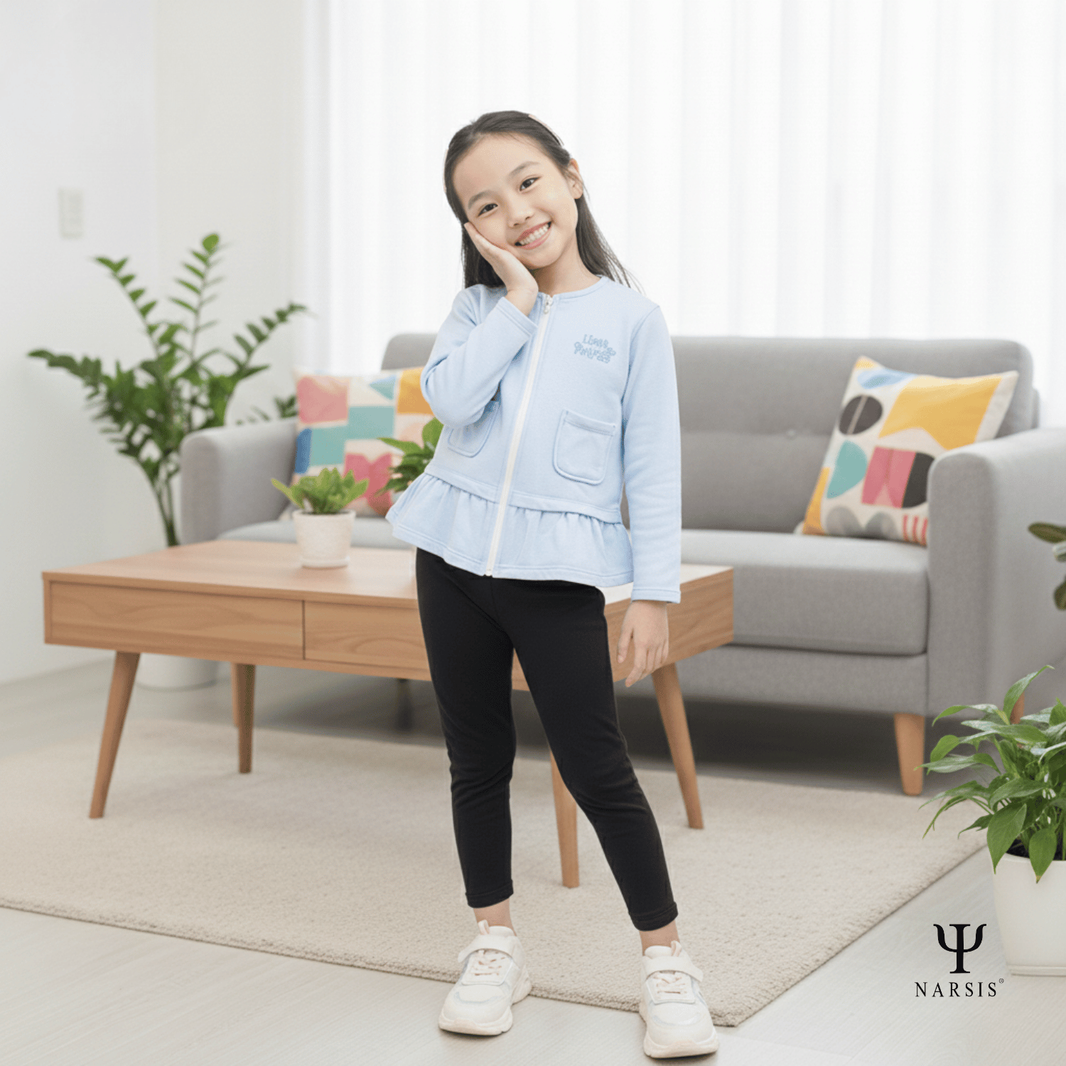 ÁO KHOÁC BÉ GÁI KL0005 NARSIS VẢI NỈ ẤM ÁP, MỀM MẠI, THÍCH HỢP MÙA ĐÔNG, GIỮ NHIỆT TỐT