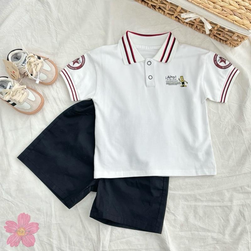 (A5) Áo Polo Mềm cổ kẻ Họa Tiết Siêu Đáng Yêu Phong Cách Hàn Quốc Cho Bé Trai Mẫu Mới Xuân Hè QCCC 2025_thumbnail_2