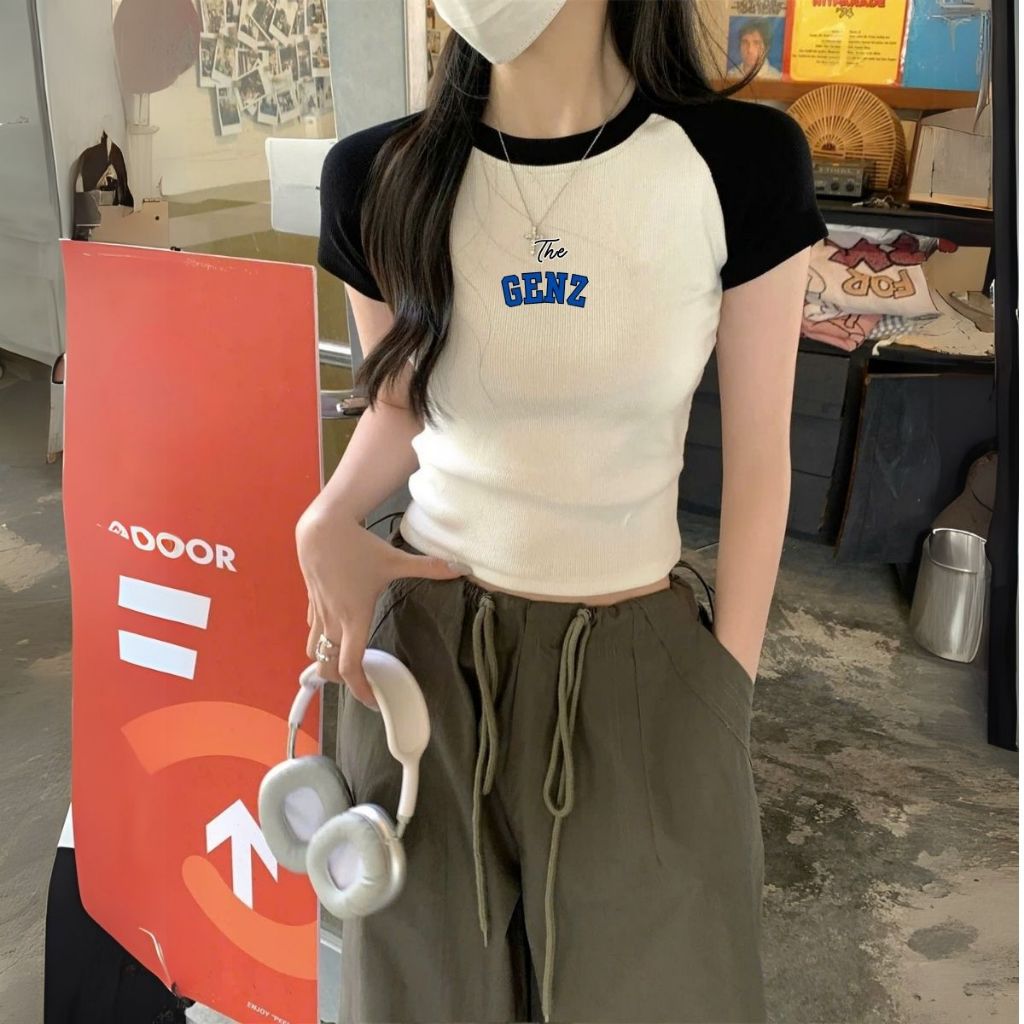 Áo croptop 𝐋𝐎𝐙𝐀 chất liệu cotton - Áo thun bozip dáng croptop ôm - Mã G0297_thumbnail_6