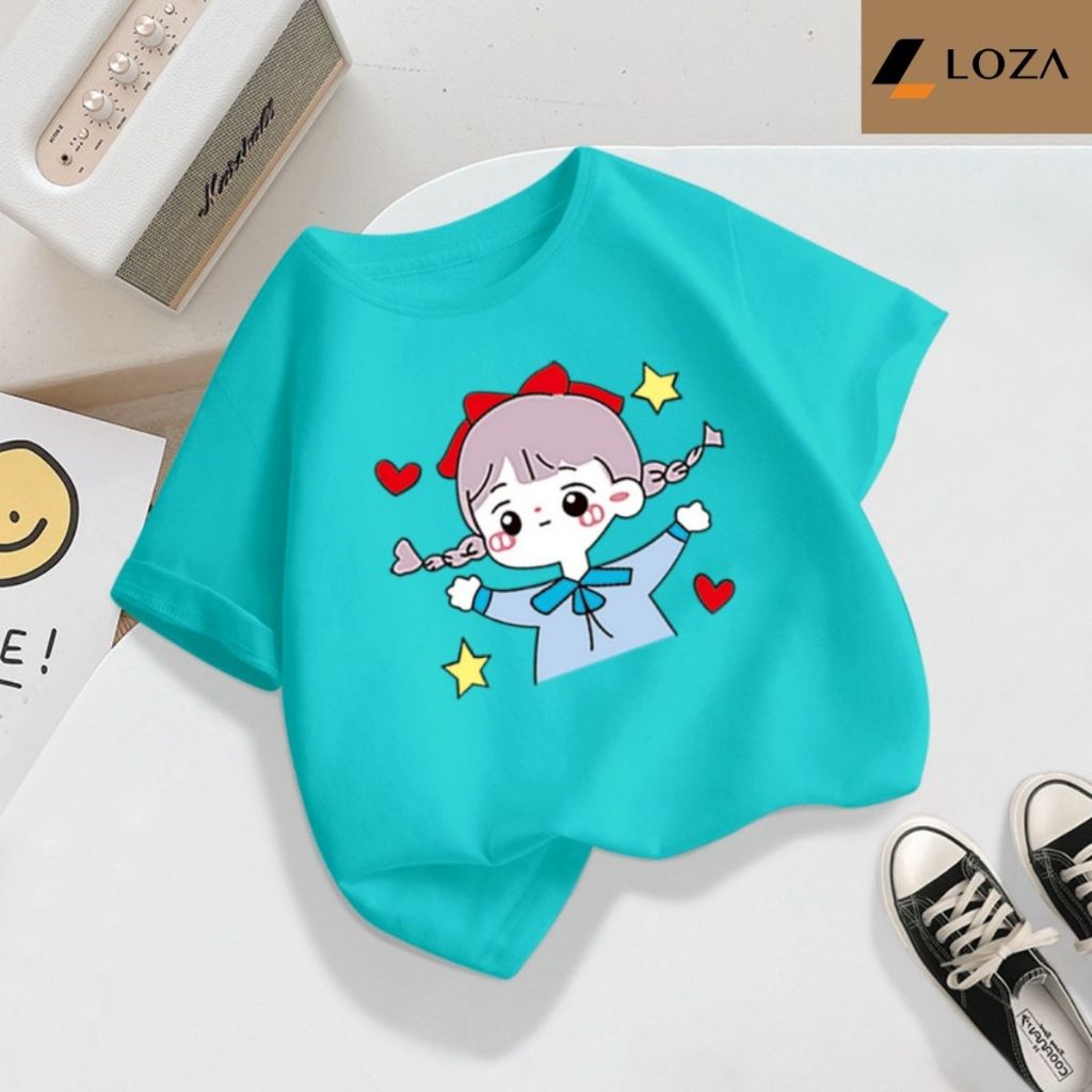 Áo thun bé gái in cô gái nhiều màu sắc - Loza Kids AT2427_thumbnail_2