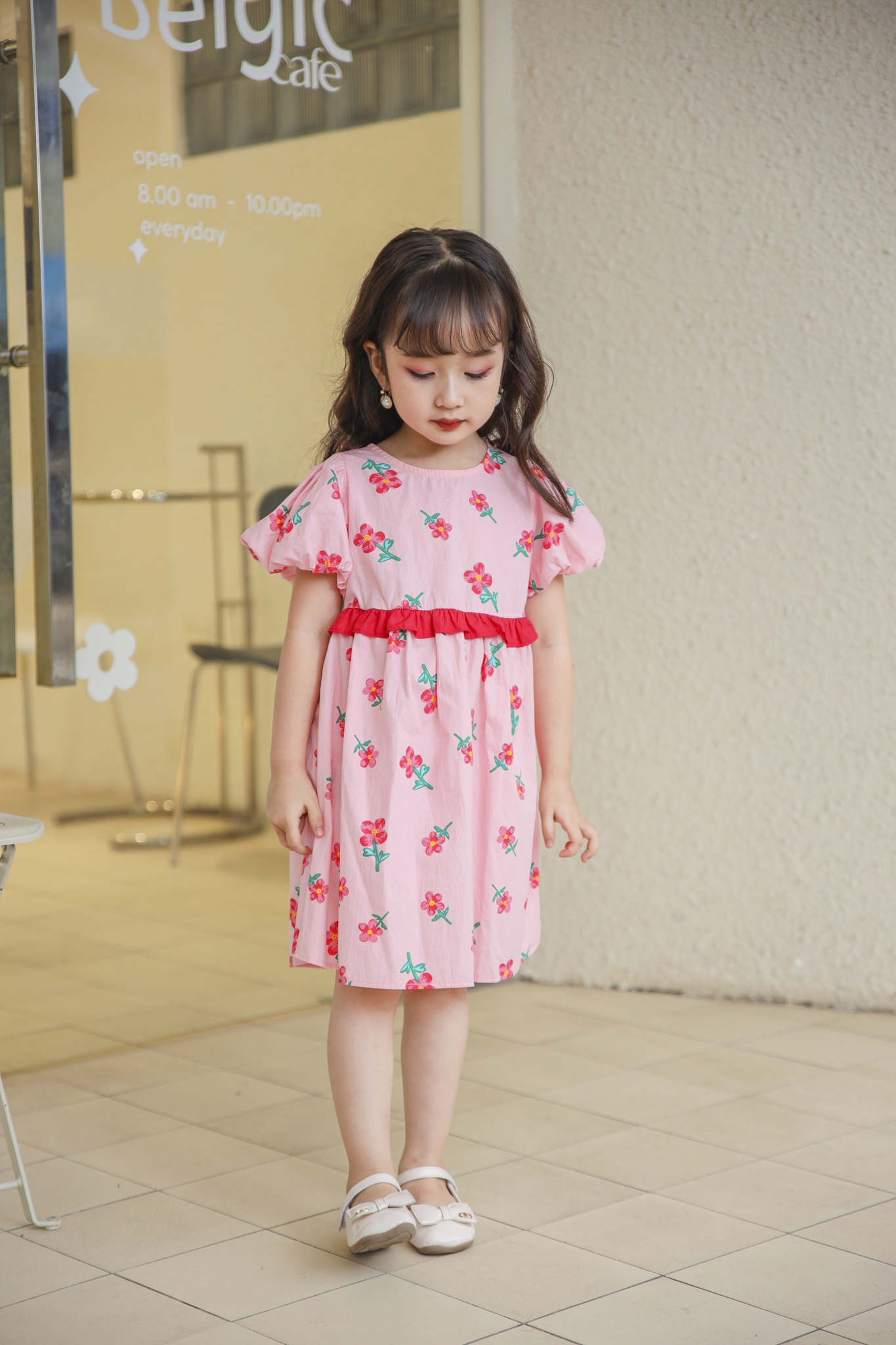 Váy babydoll phối bèo, nơ sau gáy_thumbnail_1