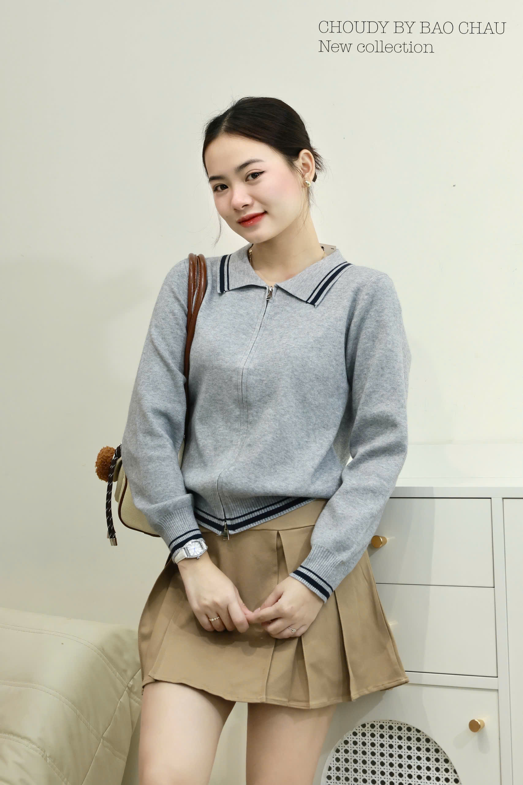 A744 ÁO DỆT KIM TAY DÀI 3 MÀU