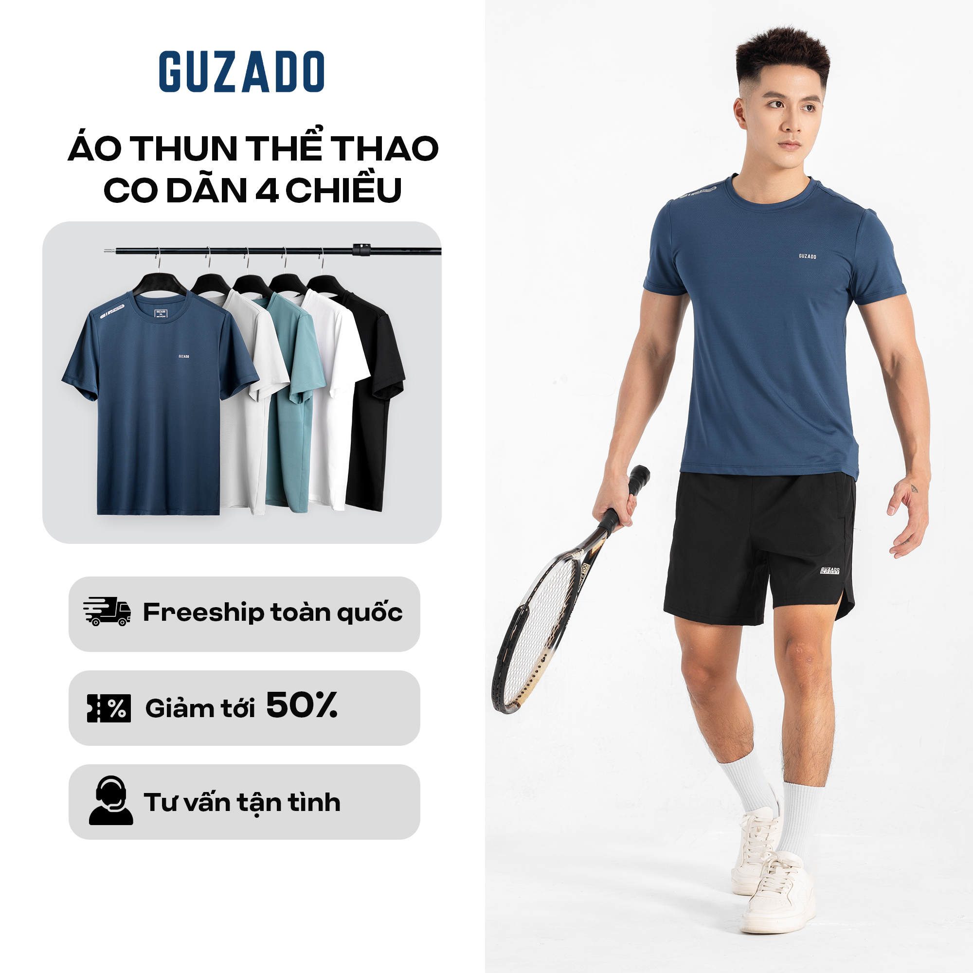 Áo Thun Thể thao Nam Guzado, Chất Vải Coolmax Co Giãn GTS04_thumbnail_5