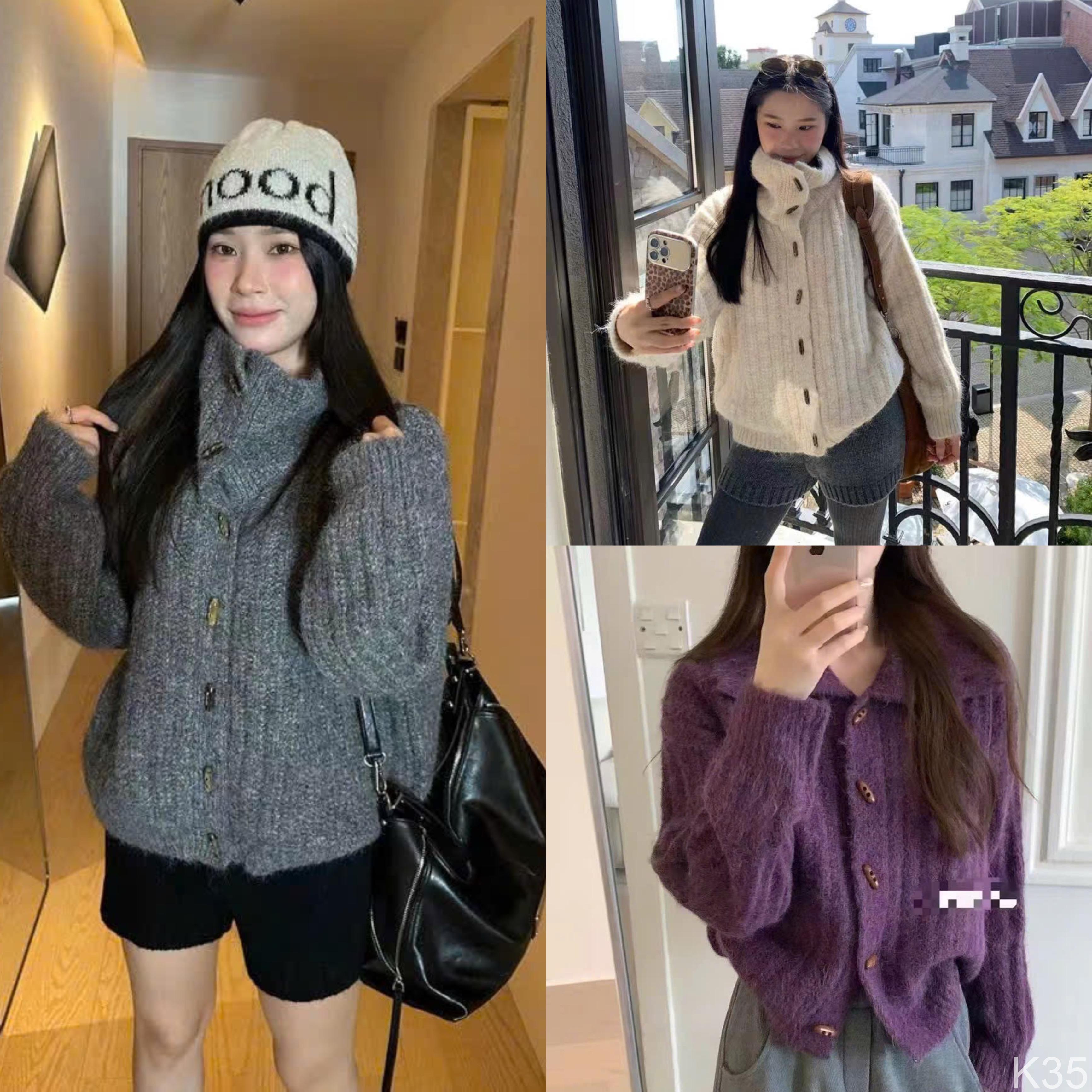 Áo len lông cúc sừng - K35