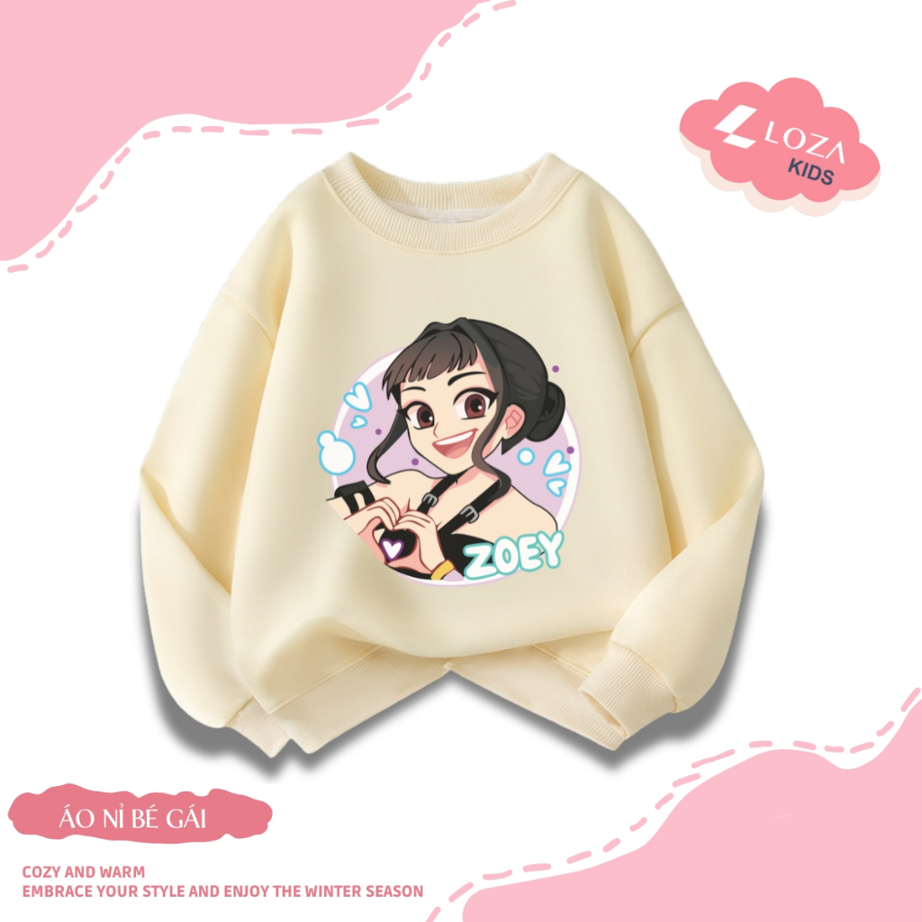 Áo nỉ sweater bé gái in hình Huntrix - Loza Kids IN020_thumbnail_6