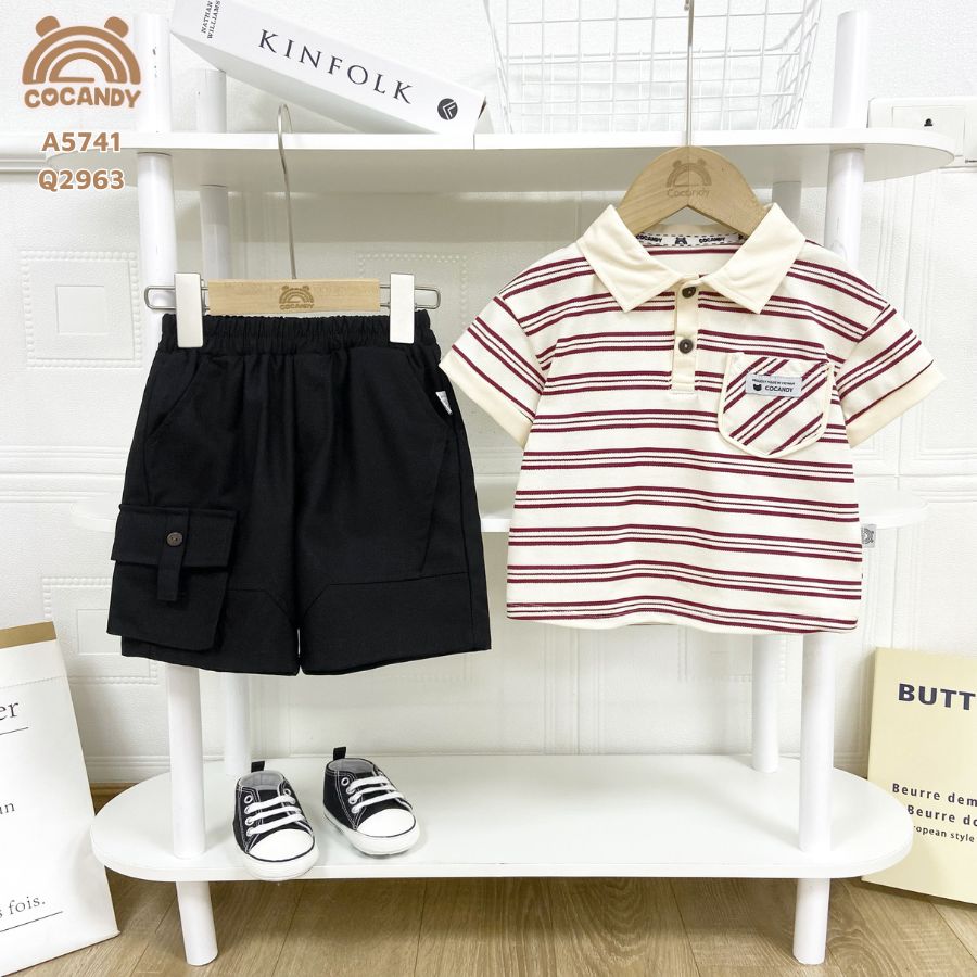 Quần cộc ĐEN 2 túi hộp nắp dây